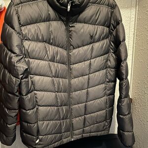 Down Spyder Charcoal Puffer Jacket